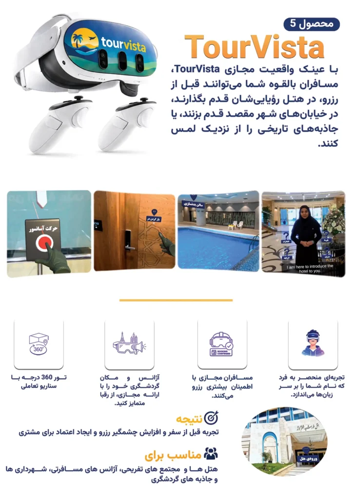 عینک vr گردشگری و هتل TourVista 3 واقعیت مجازی در گردشگری